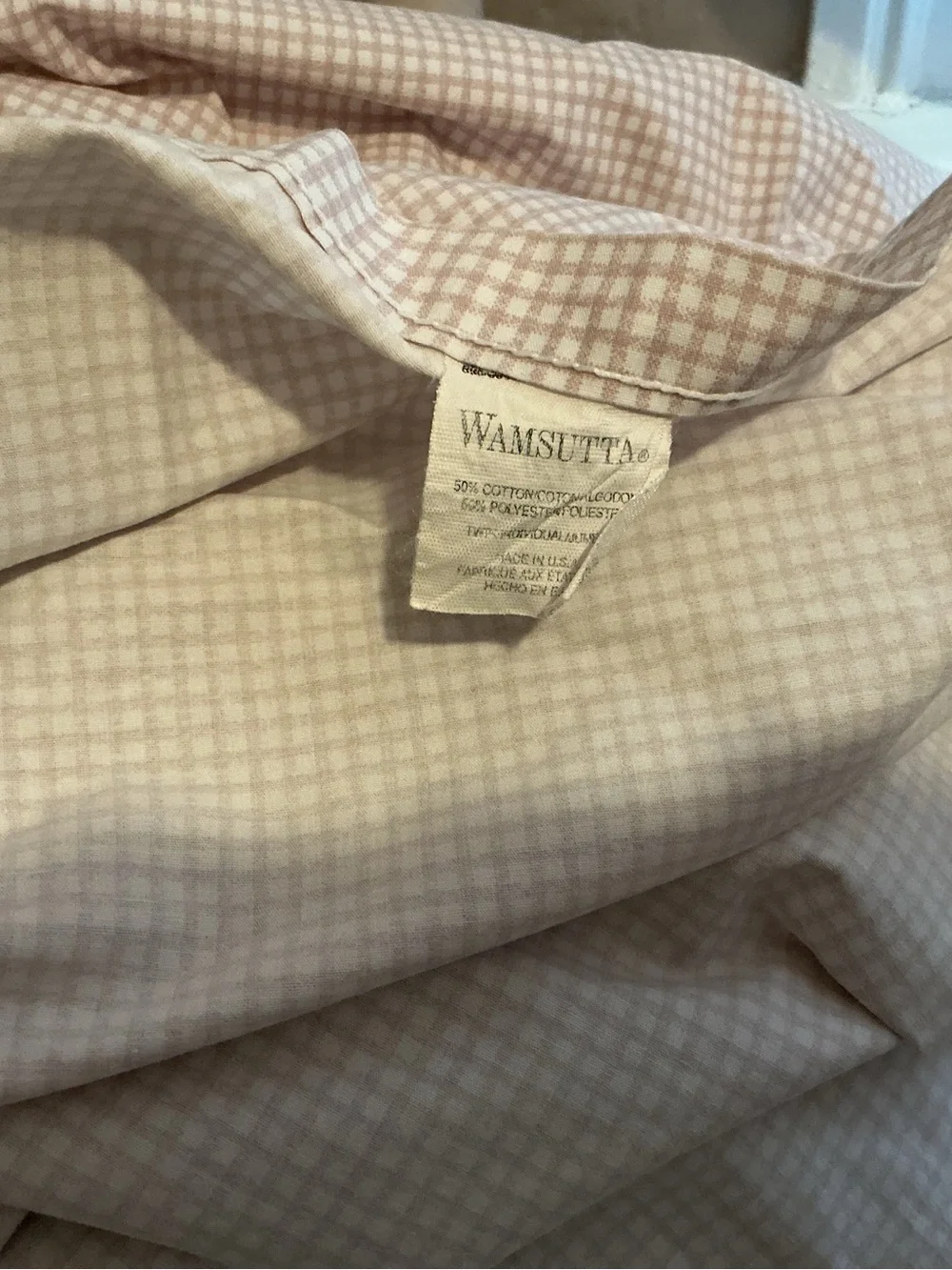 Vintage Wamsutta Gingham Bedsheet
